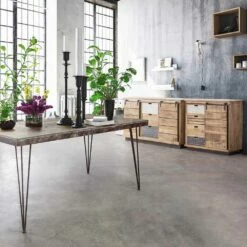 Dressoir In Hout En Staal Met Deur En 4 Laden In Industriële Stijl - Renza -Slide Shop credenza in legno e acciaio con anta e 4 cassetti stile industriale renza 6