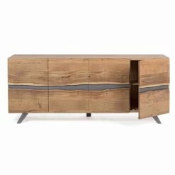 Dressoir In Hout En Geverfd Staal Modern Design Homemotion - Silvia -Slide Shop credenza in legno e acciaio verniciato design moderno homemotion silvia 2