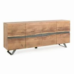 Dressoir In Hout En Geverfd Staal Modern Design Homemotion - Silvia