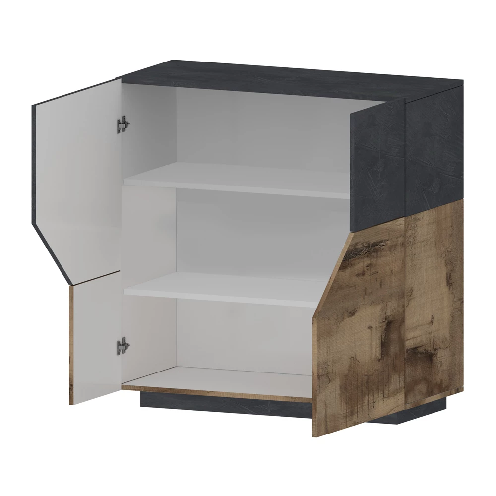 Dressoir In Melaminehout 3 Kamers En 2 Planken Made In Italy - Alyssa 9 Dressoir In Melaminehout 3 Kamers En 2 Planken Made In Italy - Alyssa - Afbeelding 9