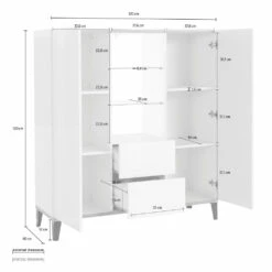 2-deurs Melaminehouten Dressoir Met Laden Made In Italy - Ottavia -Slide Shop credenza in legno nobilitato a 2 ante con cassetti made in italy ottavia 10