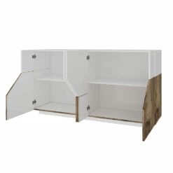 Dressoir In Melaminehout Met 4 Vakken En 2 Planken Made In Italy - Geraldina -Slide Shop credenza in legno nobilitato con 4 vani e 2 mensole made in italy geraldina 5