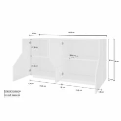 Dressoir In Melaminehout Met 4 Vakken En 2 Planken Made In Italy - Geraldina -Slide Shop credenza in legno nobilitato con 4 vani e 2 mensole made in italy geraldina 9