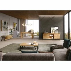 Dressoir Van Eikenhout En Metaal Met 2 Deuren En Open Vak Made In Italy - Jennifer -Slide Shop credenza in legno rovere e metallo con 2 ante e vano a giorno made in italy jennifer 3