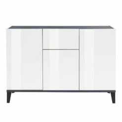 Dressoir In Melamine 3 Deuren Met Centrale Lade Made In Italy - Nerissa -Slide Shop credenza in nobilitato 3 ante con cassetto centrale made in italy nerissa 2