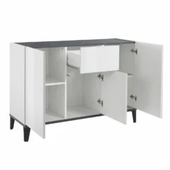 Dressoir In Melamine 3 Deuren Met Centrale Lade Made In Italy - Nerissa -Slide Shop credenza in nobilitato 3 ante con cassetto centrale made in italy nerissa 3