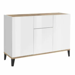 Dressoir In Melamine 3 Deuren Met Centrale Lade Made In Italy - Nerissa -Slide Shop credenza in nobilitato 3 ante con cassetto centrale made in italy nerissa 5