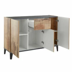 Dressoir In Melamine 3 Deuren Met Centrale Lade Made In Italy - Nerissa -Slide Shop credenza in nobilitato 3 ante con cassetto centrale made in italy nerissa 8