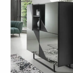 Dressoir In Melamine Gecoat In Spiegelglas Made In Italy - Morgana -Slide Shop credenza in nobilitato rivestita in vetro specchio made in italy morgana 1