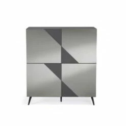 Dressoir In Melamine Gecoat In Spiegelglas Made In Italy - Morgana -Slide Shop credenza in nobilitato rivestita in vetro specchio made in italy morgana