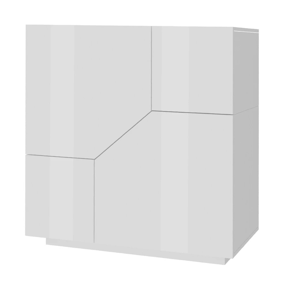 Modern Dressoir In Melamine 2 Kamers Met Plank Made In Italy - Geraldina 2 Modern Dressoir In Melamine 2 Kamers Met Plank Made In Italy - Geraldina - Afbeelding 2