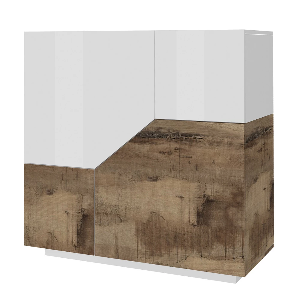 Modern Dressoir In Melamine 2 Kamers Met Plank Made In Italy - Geraldina 4 Modern Dressoir In Melamine 2 Kamers Met Plank Made In Italy - Geraldina - Afbeelding 4