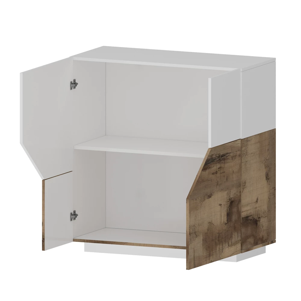 Modern Dressoir In Melamine 2 Kamers Met Plank Made In Italy - Geraldina 5 Modern Dressoir In Melamine 2 Kamers Met Plank Made In Italy - Geraldina - Afbeelding 5