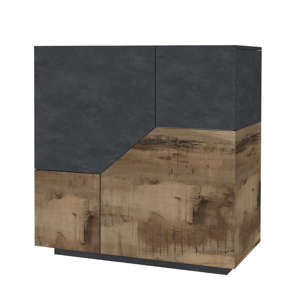 Modern Dressoir In Melamine 2 Kamers Met Plank Made In Italy - Geraldina 8 Modern Dressoir In Melamine 2 Kamers Met Plank Made In Italy - Geraldina - Afbeelding 8