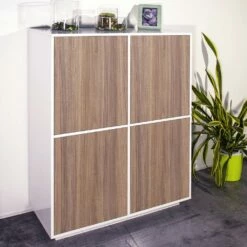 Woonkamer Dressoir In Melamine Hout Met Planken Made In Italy - Eliana