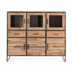 Dressoir In Industriële Stijl Van Acaciahout En Staal Homemotion - Zompo -Slide Shop credenza stile industriale in legno d acacia e acciaio homemotion zompo 2