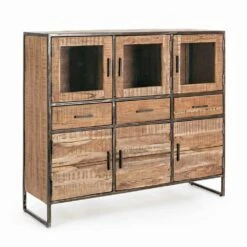 Dressoir In Industriële Stijl Van Acaciahout En Staal Homemotion - Zompo