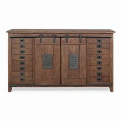 Vintage Dressoir In Hout En Mdf Met Stalen Homemotion Inzetstukken - Pablo -Slide Shop credenza stile vintage in legno e mdf con inserti in acciaio homemotion pablo 2