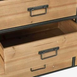 Vintage Dressoir Met Deuren En Lades Met Rotaneffect Van Sparrenhout - Freddy -Slide Shop credenza vintage con ante effetto rattan e cassetti in legno di abete freddy 6