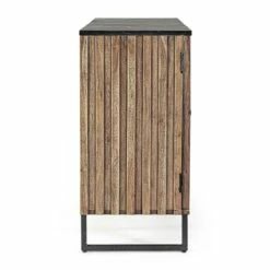 Vintage Dressoir Van Acaciahout En Marmeren Blad 2 Deuren 3 Laden - Syrio -Slide Shop credenza vintage legno d acacia e piano in marmo 2 ante 3 cassetti syrio 3