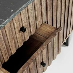 Vintage Dressoir Van Acaciahout En Marmeren Blad 2 Deuren 3 Laden - Syrio -Slide Shop credenza vintage legno d acacia e piano in marmo 2 ante 3 cassetti syrio 6