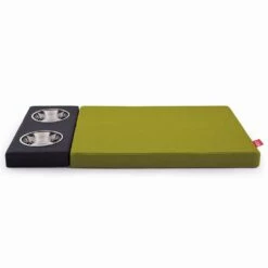 Indoor Hondenmand Met Uitneembare Kommen Gemaakt In Italië - Kommen -Slide Shop cuccia per cani con cuscino rettangolare e ciotole annesse made in italy ciotole 4