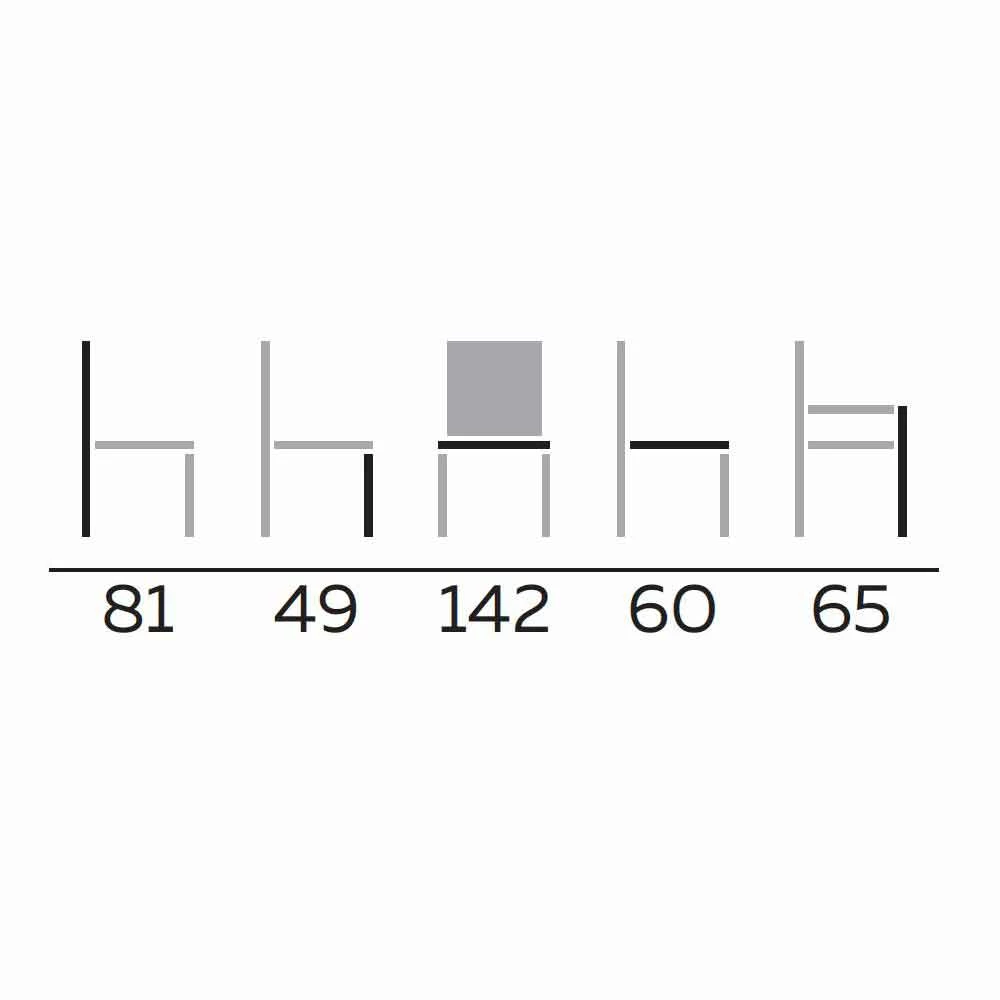 Moderne Bank Met Zitting Bekleed Met Stof Made In Italy - Clera 11 Moderne Bank Met Zitting Bekleed Met Stof Made In Italy - Clera - Afbeelding 11