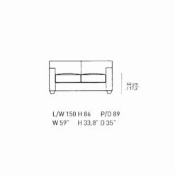 Leren 2-zitsbank Met Walnoothouten Poten Made In Italy - Alessandria -Slide Shop divano 2 posti in pelle con piedini in legno noce made in italy alessandria 12