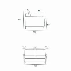 Maxi 2-zitsbank L 165cm Eco-leer / Stof Made In Italy Erica -Slide Shop divano 2 posti maxi l 165cm ecopelle tessuto made in italy erica 7