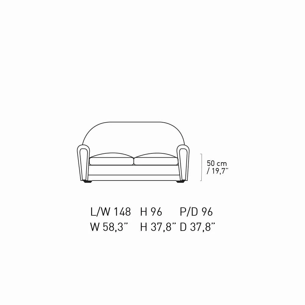 2-zitsbank Bekleed Met Leer Met Gelakte Poten Gemaakt In Italië - Pegolo 13 2-zitsbank Bekleed Met Leer Met Gelakte Poten Gemaakt In Italië - Pegolo - Afbeelding 13