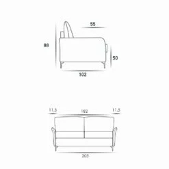 3-zits Maxibank Erica L. 205 Cm, Stof / Kunstleer Bekleding 11 3-zits Maxibank Erica L. 205 Cm, Stof / Kunstleer Bekleding -Slide Shop divano 3 posti maxi l205 cm design moderno in ecopelle tessuto erica 7