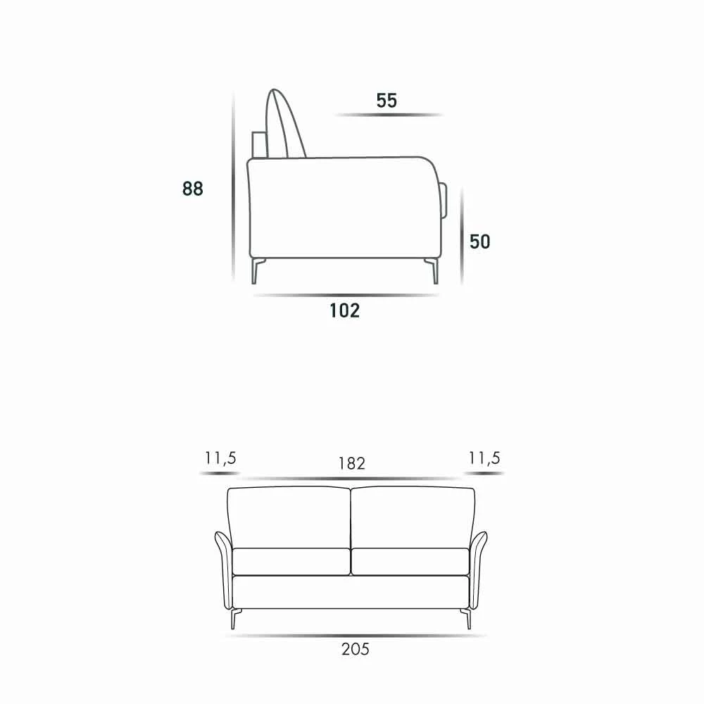 3-zits Maxibank Erica L. 205 Cm, Stof / Kunstleer Bekleding 6 3-zits Maxibank Erica L. 205 Cm, Stof / Kunstleer Bekleding - Afbeelding 6