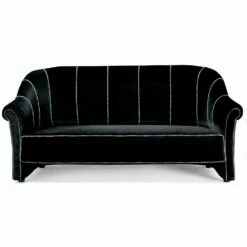 3-zitsbank Bekleed Met Fluweel Met Witte Stiksels Made In Italy - Caster