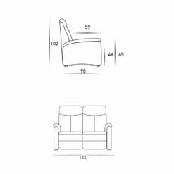2-zitsbank Gelso, Met Stof / Leer / Kunstleer Bekleding -Slide Shop divano a 2 posti design moderno in pelle ecopelle o tessuto gelso 6