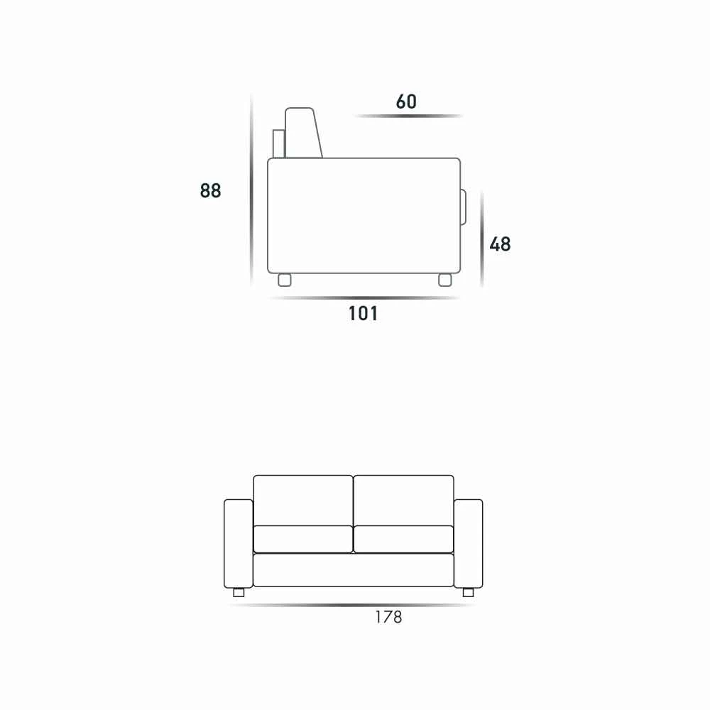 2-zits Maxi-bank Mora, Gemaakt In Italië, Stof / Kunstleer Bekleding 7 2-zits Maxi-bank Mora, Gemaakt In Italië, Stof / Kunstleer Bekleding - Afbeelding 7