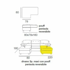 3-zitsbank Met Omkeerbare Poef In Stof Made In Italy - Boedapest -Slide Shop divano a 3 posti con pouf reversibile in tessuto made in italy budapest 5
