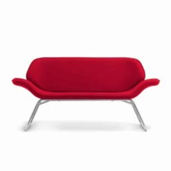 Slide Shop -Slide Shop divano a due posti in acciaio cromato e vera pelle bovina cesare