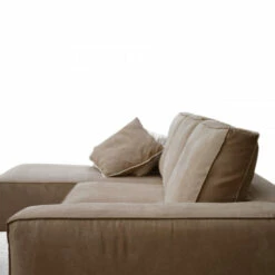 Woonkamerbank Met Schiereiland In Tortora-stof Made In Italy - Bourgondië -Slide Shop divano da salotto con penisola in tessuto tortora made in italy borgogna 2