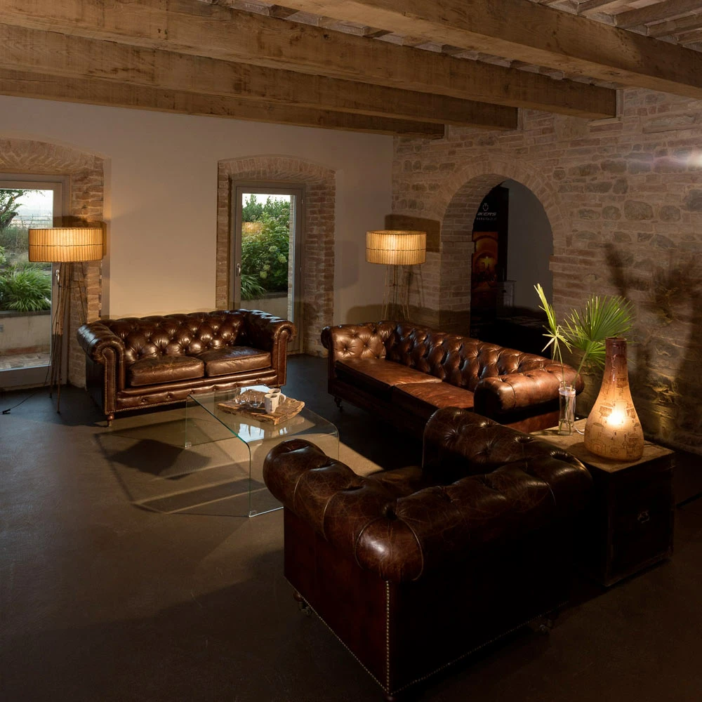 2- Of 3-zitsbank In Vintage Leer Met Verouderd Effect - Stempel 10 2- Of 3-zitsbank In Vintage Leer Met Verouderd Effect - Stempel - Afbeelding 10