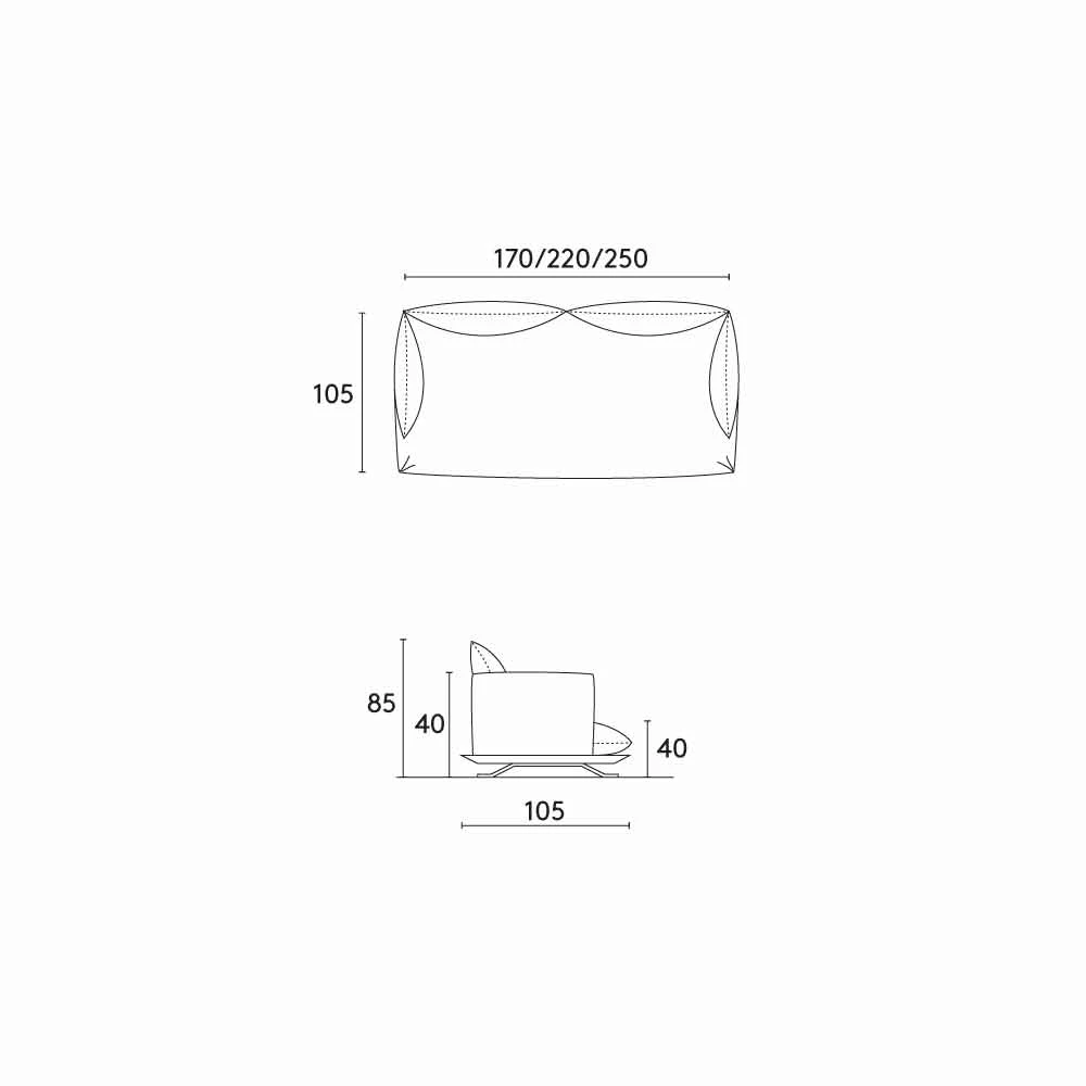 Moderne Bank Ontwerp Shita Huid, 170, 220 Of 250 Cm 6 Moderne Bank Ontwerp Shita Huid, 170, 220 Of 250 Cm - Afbeelding 6
