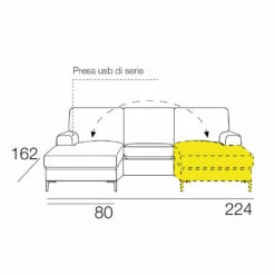 Stoffen Bank Met Schiereiland-poef En USB-aansluiting Made In Italy - Tenerife 11 Stoffen Bank Met Schiereiland-poef En USB-aansluiting Made In Italy - Tenerife -Slide Shop divano in tessuto con pouf penisola e presa usb made in italy tenerife 5