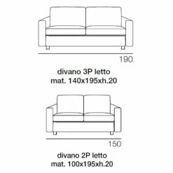 2- Of 3-zits Slaapbank In Verwijderbare Stof Made In Italy - Geneviev -Slide Shop divano letto a 2 o 3 posti in tessuto sfoderabile made in italy geneviev 5
