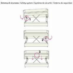 Moderne Stapelbedbank Bekleed Met Made In Italy-stof - Grietje -Slide Shop divano letto a castello di design rivestito in tessuto made in italy gretel 6