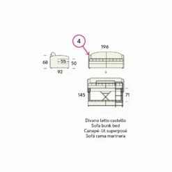 Moderne Stapelbed In Bruine Stof Made In Italy - Pont 12 Moderne Stapelbed In Bruine Stof Made In Italy - Pont -Slide Shop divano letto a castello moderno in tessuto marrone realizzato in italia pont 5