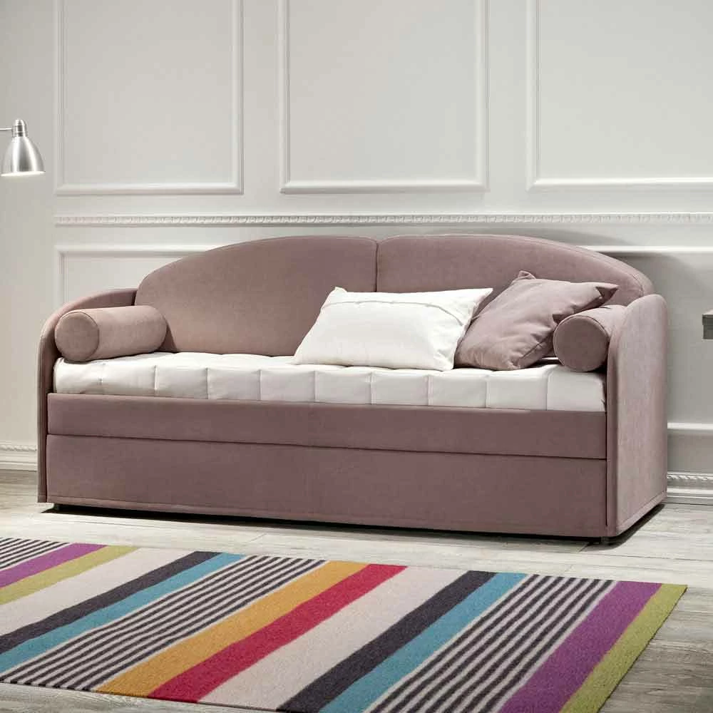 Moderne Stapelbed In Bruine Stof Made In Italy - Pont 1 Moderne Stapelbed In Bruine Stof Made In Italy - Pont