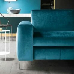 Slaapbank In Petrol Stof Met Verchroomd Onderstel Made In Italy - Ranuncolo 10 Slaapbank In Petrol Stof Met Verchroomd Onderstel Made In Italy - Ranuncolo -Slide Shop divano letto in tessuto petrolio con base cromata made in italy ranuncolo 4