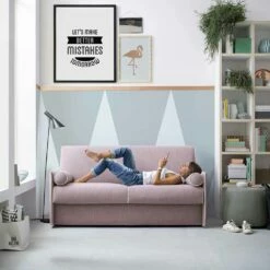 Slaapbank In Lichtroze Stof Met Witte Rand Made In Italy - Poppy 10 Slaapbank In Lichtroze Stof Met Witte Rand Made In Italy - Poppy -Slide Shop divano letto in tessuto rosa pallido con bordo bianco made in italy papavero 4