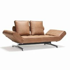 Ghia By Innovation Modern Gestoffeerde Slaapbank Met Chromen Poten -Slide Shop divano letto moderno imbottito ghia by innovation con gambe cromo 14