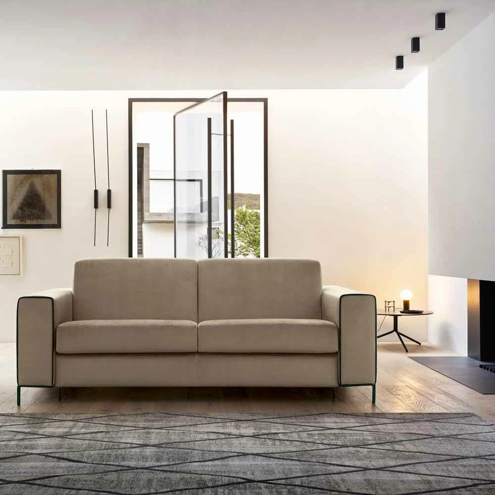 Moderne Stoffen Slaapbank Met Metalen Poten Made In Italy - Tulipano 2 Moderne Stoffen Slaapbank Met Metalen Poten Made In Italy - Tulipano - Afbeelding 2