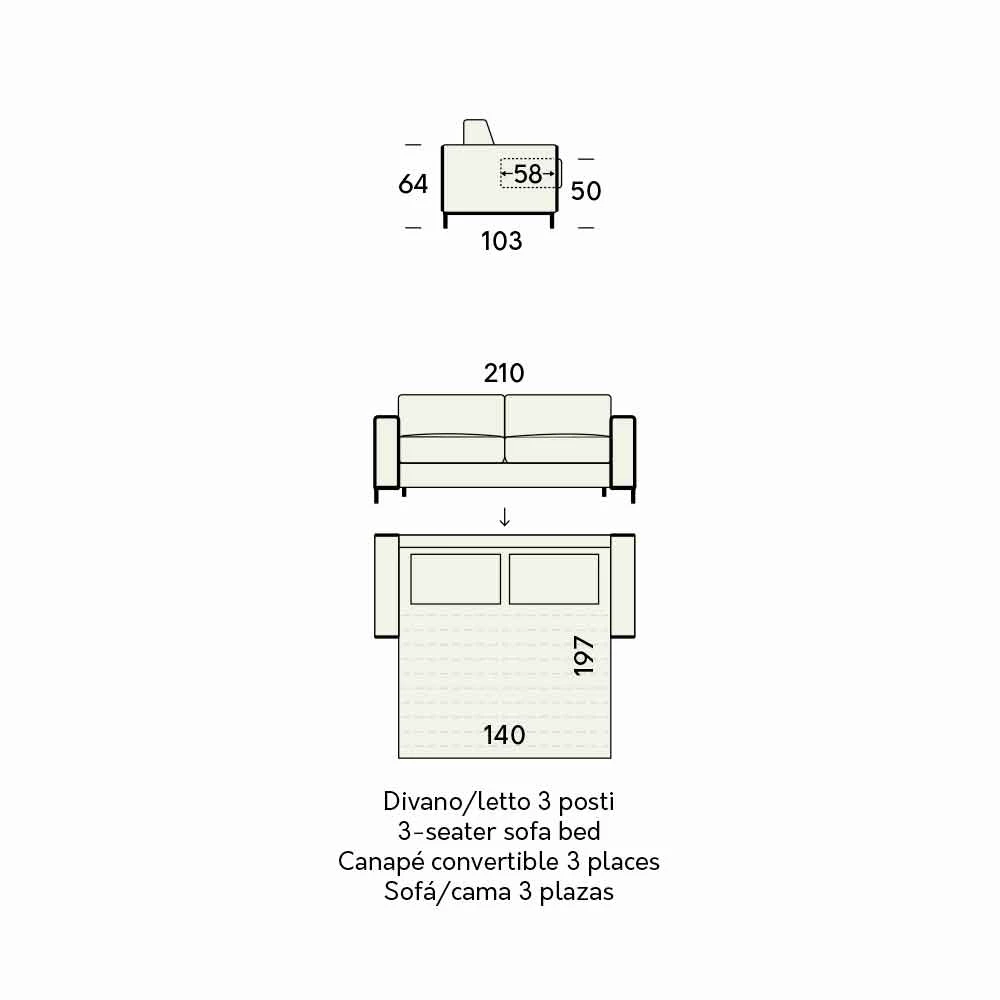 Moderne Stoffen Slaapbank Met Metalen Poten Made In Italy - Tulipano 6 Moderne Stoffen Slaapbank Met Metalen Poten Made In Italy - Tulipano - Afbeelding 6